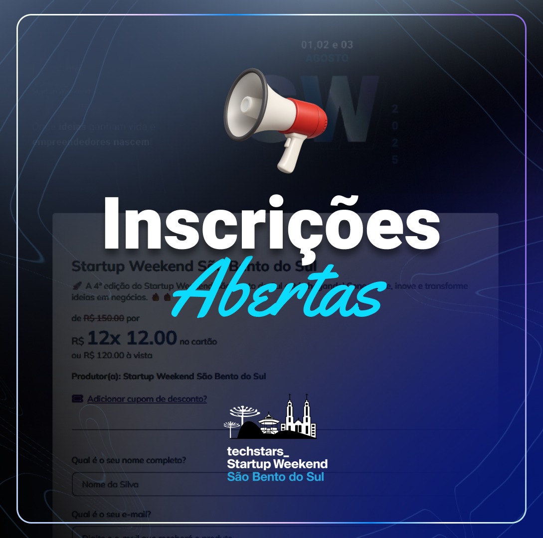 Imagem Post Estão abertas as inscrições para o Startup Weekend São Bento do Sul!